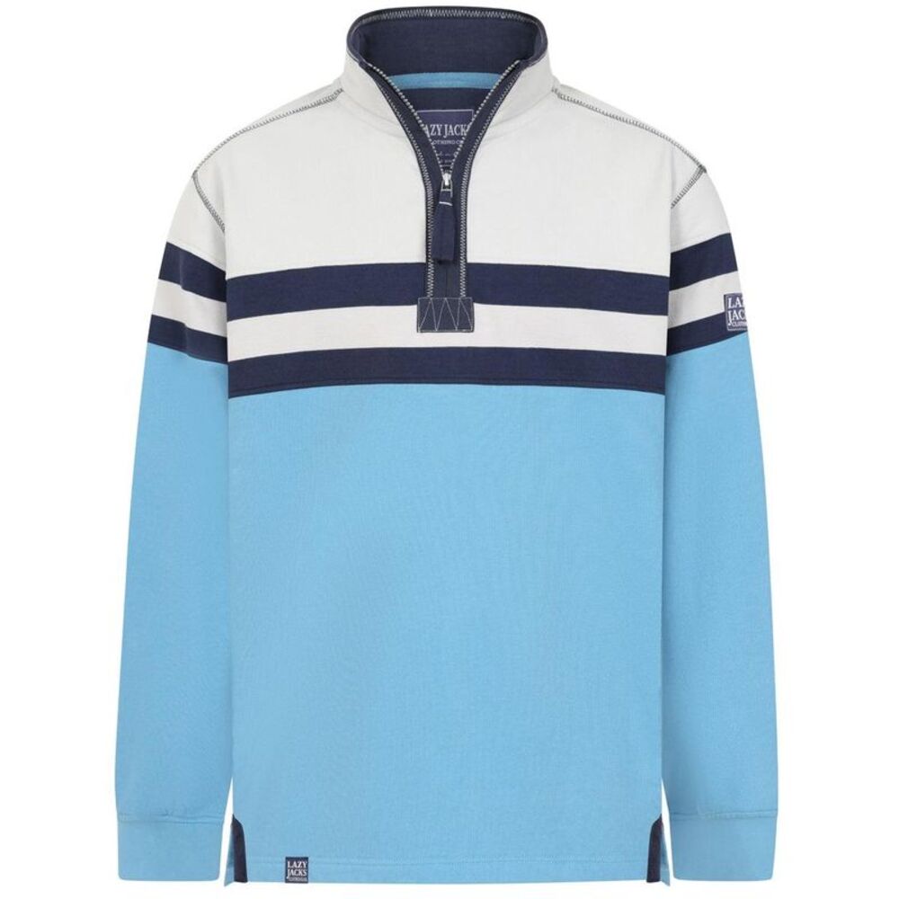 Lazy Jacks Mens Quarter Zip Sweatshirt / Ocean